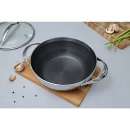 Chảo lẩu Chảo xào phủ chống dính Quantanium vân nổi cao cấp size 24cm 28cm- Kaiyo Nhật Bản 3