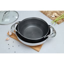 Chảo lẩu Chảo xào phủ chống dính Quantanium vân nổi cao cấp size 24cm 28cm- Kaiyo Nhật Bản 2