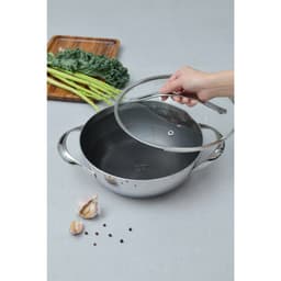 Chảo lẩu Chảo xào phủ chống dính Quantanium vân nổi cao cấp size 24cm 28cm- Kaiyo Nhật Bản 5