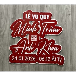Bảng tên dâu rể ngày cưới, bảng tên đám cưới trang trí gia tiên. 3