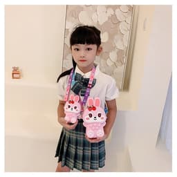 [Lớn. vừa điện thoại] Túi đeo chéo silicon thỏ dâu thời trang đựng bao lì xì, mỹ phẩm, điện thoại, làm quà tặng bé gái 9
