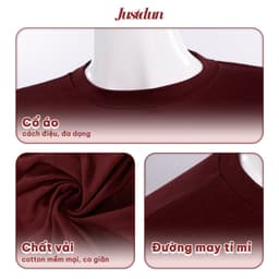 Áo Thun Nữ Dài Tay Ôm Body JUSTDUN 405 - Phối Viền Bèo Xinh, Cotton Mịn Cao Cấp, Tôn Dáng 2