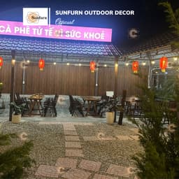 Ghế CAFE Gỗ Dầu Sân Vườn SUNFURN SF450 | Ghế Gỗ Ngoài Trời Không Thấm Nước | Chân chữ A – Chịu Lực 130kg 7