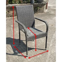 Set 6 Ghế Mây Nhựa Xếp Chồng (Stacking) SUNFURN - Khung Sắt Sơn Tĩnh Điện Chống Gỉ (Sân vườn, Homestay, Bãi biển, Resort 5