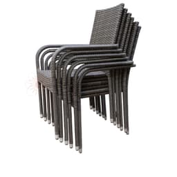Set 6 Ghế Mây Nhựa Xếp Chồng (Stacking) SUNFURN - Khung Sắt Sơn Tĩnh Điện Chống Gỉ (Sân vườn, Homestay, Bãi biển, Resort 9