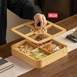 SALE Khay hũ đựng bánh kẹo mứt ngày tết bằng gỗ nâu óc chó đẹp đám cưới hot trend  vuông tròn bàn trà sang trọng GIÁ RẺ 1