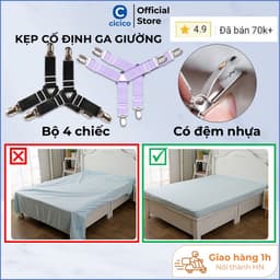 Kẹp ga giường chống xê dịch cố định ga giường có đệm nhựa, làm phẳng đệm, không làm rách ga giường. 1