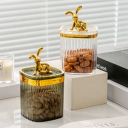Hộp đựng bánh kẹo tết, tăm bông, hộp MIKA bông tẩy trang tăm xỉa răng trang sức vuông trong suốt 3