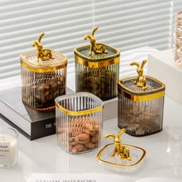 Hộp đựng bánh kẹo tết, tăm bông, hộp MIKA bông tẩy trang tăm xỉa răng trang sức vuông trong suốt 2