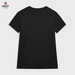 Áo Phông Nữ GENVIET JEANS Cổ Tròn Chất Cotton Đính Ngọc Hoa Form Suông Vừa 8916 4