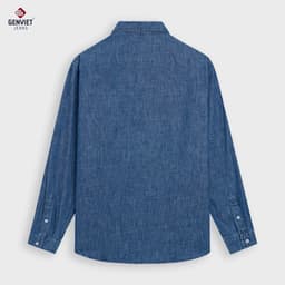 [ẨN] Áo Sơ Mi Nam Dài Tay GENVIET JEANS Chất Denim Thoáng Mát Thấm Hút Form Suông Vừa 8925 2