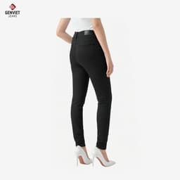 [ẨN] Quần Dài Jean Nữ GENVIET JEANS Dáng Slim Cơ Bản Màu Đen – Ôm Gọn Dáng, Co Giãn Thoải Mái 9114 5