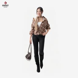 [ẨN] Quần Dài Jean Nữ GENVIET JEANS Dáng Slim Cơ Bản Màu Đen – Ôm Gọn Dáng, Co Giãn Thoải Mái 9114 2