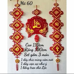 Set 3 Món Decor Tết 2026 Trang Trí Nhà Cửa & Cửa Hàng – Mành Treo Chữ Tết + Dây Vạn Sự Như Ý + Dây Chúc Mừng Năm Mới 6