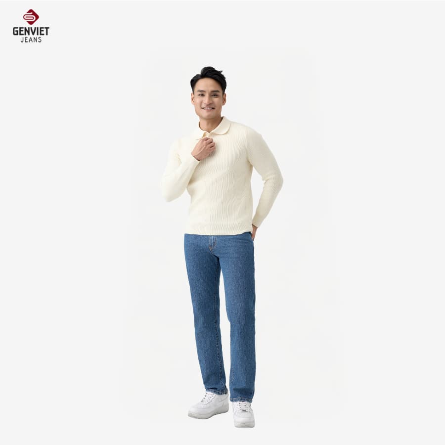 Quần Dài Jean Nam GENVIET JEANS Dáng Ống Đứng Dài 8922