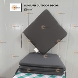 SET 2 Nệm Ngồi Ghế 39x39cm, Vải Polyester Trượt Nước Cao Cấp - Đệm Lót Ghế Gỗ cafe, Chống Thấm Màu Xanh lá (2 Cái/Túi) 1