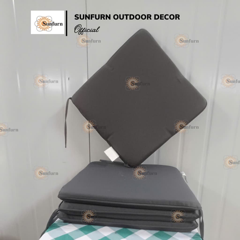 SET 2 Nệm Ngồi Ghế 39x39cm, Vải Polyester Trượt Nước Cao Cấp - Đệm Lót Ghế Gỗ cafe, Chống Thấm Màu Xanh lá (2 Cái/Túi)