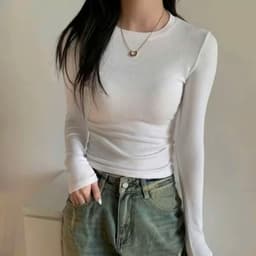 Áo Thun Dài Tay Ôm Body Nữ Siêu Co Giãn Thun Tăm Co Dãn 4 Chiều Lông Mịn Co Dãn JUSLEY A5 4