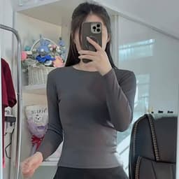 Áo Thun Dài Tay Ôm Body Nữ Siêu Co Giãn Thun Tăm Co Dãn 4 Chiều Lông Mịn Co Dãn JUSLEY A5 9