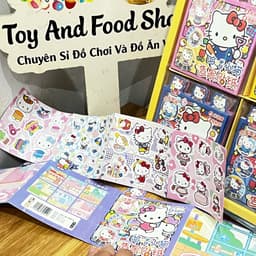 Khay 36 bộ nhãn dán tương tác Hello Kitty nhà, phòng tắm, ngủ…. siêu xinh cho bé 3