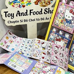 Khay 36 bộ nhãn dán tương tác Hello Kitty nhà, phòng tắm, ngủ…. siêu xinh cho bé 4