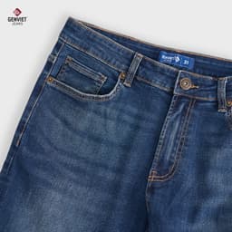 Deal Tốt- Quần Dài Jeans Nam GENVIET JEANS dáng Col Đứng chất Cooling Poly thoáng mát nhanh khô 8919 8