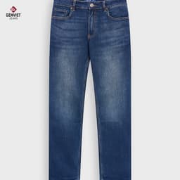 Deal Tốt- Quần Dài Jeans Nam GENVIET JEANS dáng Col Đứng chất Cooling Poly thoáng mát nhanh khô 8919 6