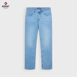 Deal Tốt- Quần Dài Jeans Nam GENVIET JEANS dáng Col Đứng chất Cooling Poly thoáng mát nhanh khô 8919 4