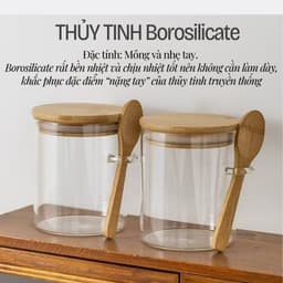 Lọ thủy tinh ngâm yến mạch qua đêm, Hũ thủy tinh nhà bếp bảo quản gia vị NHÀ NHỎ 3