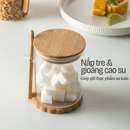 Lọ thủy tinh ngâm yến mạch qua đêm, Hũ thủy tinh nhà bếp bảo quản gia vị NHÀ NHỎ 5
