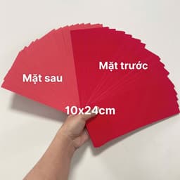 Set 100 tờ giấy nhung đỏ trơn, thẻ giấy dán tường, treo mai, đào trang trí Tết 2