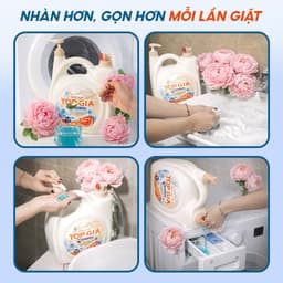 Nước Giặt Xả TopGia 4.5KG 2 Vòi Cao Cấp – Lưu Hương 100H, Kháng Khuẩn 99%, Thơm Dịu Nhẹ, Giặt Sạch Mềm Vải 8