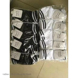 Tất Cổ Ngắn Kẻ Sọc Hàn Quốc -Set 10 đôi Tất nam nữ VINBEO 8