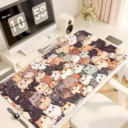 Tấm lót chuột hình mèo dễ thương Vua Lót Chuột Deskmat chống trượt trang trí bàn học, Laptop, PC 2