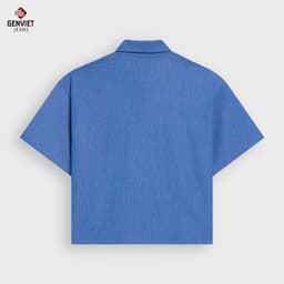 [ẨN] Sơ Mi Cộc Tay Nữ GENVIET JEANS Dáng Ôm Vừa Kẻ Sọc – 100% Cotton Thoáng Mát 9011 6