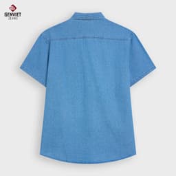 Áo Sơ Mi Cộc Tay Jeans Nam GENVIET JEANS Dáng Suông Vừa 9010 8