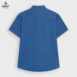 Áo Sơ Mi Cộc Tay Jeans Nam GENVIET JEANS Dáng Suông Vừa 9010 5
