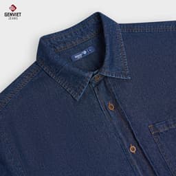 Áo Sơ Mi Cộc Tay Jeans Nam GENVIET JEANS Dáng Suông Vừa 9010 3