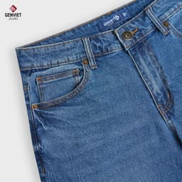 [DEAL MỞ BÁN] Quần short ngố jeans nam dáng suông vừa GENVIET JEANS dày dặn đứng form tôn dáng dễ phối đồ 8984 7