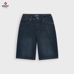 [DEAL MỞ BÁN] Quần short ngố jeans nam dáng suông vừa GENVIET JEANS dày dặn đứng form tôn dáng dễ phối đồ 8984 5