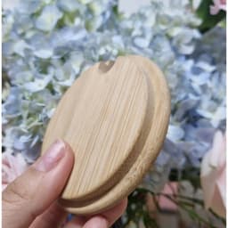 Nắp Gỗ Tre Tự Nhiên Đậy Ly, Cốc Uống Trà, Cà Phê Thân Thiện Môi Trường, có lỗ để thìa, kiểu dáng sang trọng 5