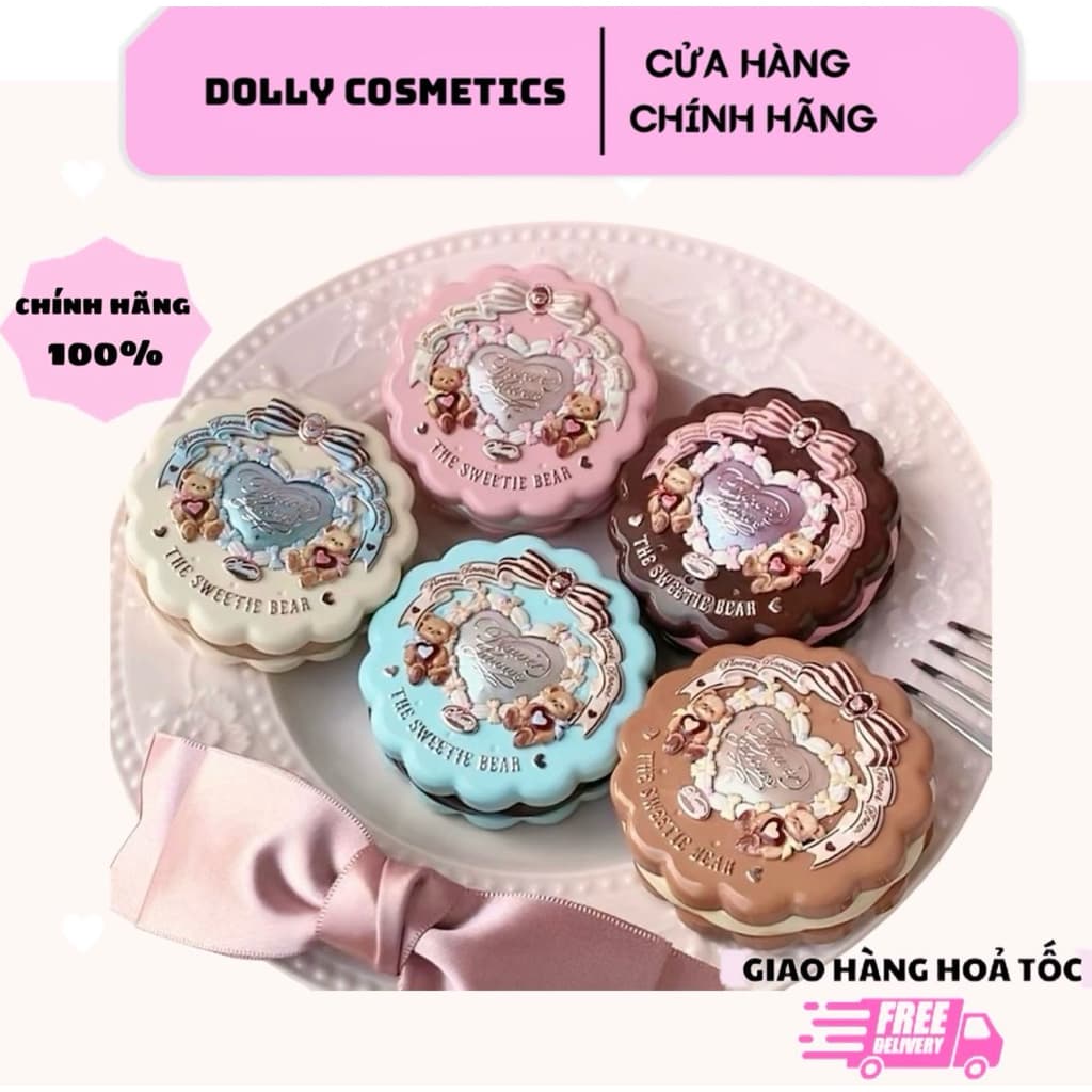 [SẴN HOẢ TỐC] PHẤN MÁ HỒNG FLOWER KNOWS TRANG ĐIỂM  BÁNH GẤU SWEETIE BEAR HOA BIẾC