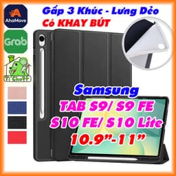 [Có Khay Bút] Bao Da MTB Samsung Tab S10 LITE/ S10 FE/ S9 11"/ S9 FE 10.9" Lưng Dẻo PU Gấp 3 Khúc 1