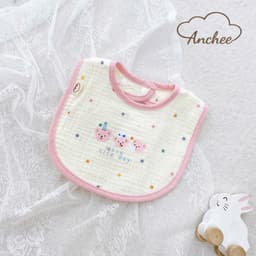Yếm Vuông Anchee Cho Bé – Chất Xô Muslin Cao Cấp, Thấm Hút Tốt, In Hình Dễ Thương Cho Trẻ Sơ Sinh & Trẻ Nhỏ 3