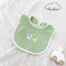 Yếm Vuông Anchee Cho Bé – Chất Xô Muslin Cao Cấp, Thấm Hút Tốt, In Hình Dễ Thương Cho Trẻ Sơ Sinh & Trẻ Nhỏ 4