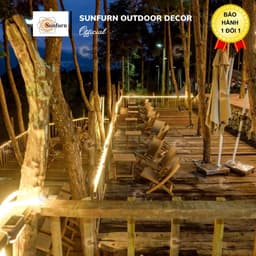 [Combo 3 Món] Bộ Bàn Ghế Cafe Gỗ SUNFURN - Ghế Xếp Ban Công Gấp Gọn Ngoài Trời, Gỗ Tràm Chống Nước, Đan Thủ Công Cao Cấp 7