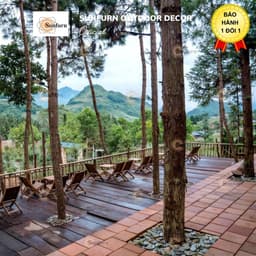 [Combo 3 Món] Bộ Bàn Ghế Cafe Gỗ SUNFURN - Ghế Xếp Ban Công Gấp Gọn Ngoài Trời, Gỗ Tràm Chống Nước, Đan Thủ Công Cao Cấp 1