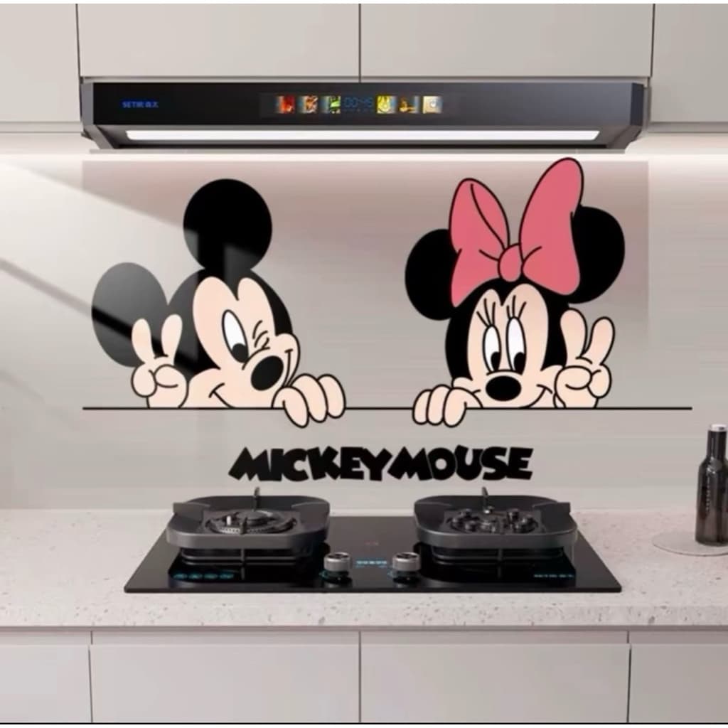 decal -miếng dán bếp cặp đôi micky chống dầu mỡ chịu nhiệt tốt (kích thước 60cmx90cm).