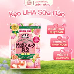 [𝑫𝒂𝒕𝒆 𝑴𝒐̛́𝒊] Kẹo Sữa Đào UHA Mikakuto Nội Địa Nhật Bản 1