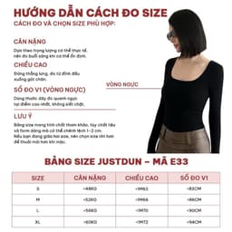 Áo Thun Tay Dài Cổ Vuông Cotton Mịn E33 JUSTDUN 3